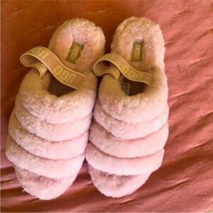 UGG Soft Pink Fluffy Sandals